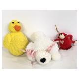 Vintage 1976 Russ Berrie monkey & knit plushies