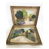 Two vintage MCM Turner framed prints