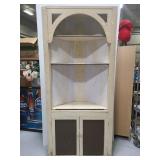 Vintage wood corner hutch cabinet