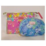Two Lilly Pulitzer Estée Lauder cosmetic bags