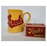 Vintage Strohs mug & beer box playing cards