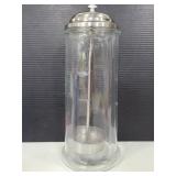 Vintage glass countertop straw jar