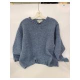 L. L. Bean 100% wool v neck blue sweater