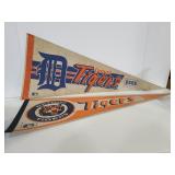 Two vintage Detroit Tigers pennants