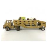 Vintage Marx car carrier and 2 cars