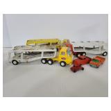 Three Tonka car carriers w/ cars vintage