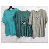 Three mens Life is good shirts