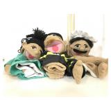 Doctor, fireman, & chef hand puppets