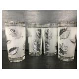 Four vintage Libbey silver leaf pattern glasses