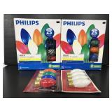 Two Phillips light Strands w/ replacement bulbs