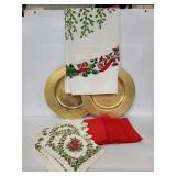 Plate charger pair with table linens