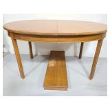 Vintage oval wood dining table w/ leaf