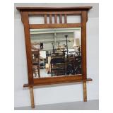 Mission style mountable wood dresser mirror