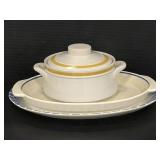 Ceramic serving trays and stoneware pot