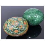 Ornate hand painted & alabaster eggs