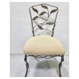 Cast metal leaf and vine cushioned chair