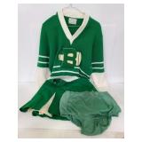 Vintage green varsity cheerleaders uniform