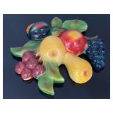Vintage fruit chalkware wall plaque