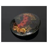 Handpainted brooch pin - signed