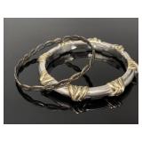 Pair of vintage sterling silver bangle bracelets