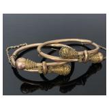 Unique Victorian era cuff bracelet pair