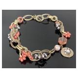 Vintage style sparkling charm necklace