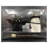 Bat & cat Halloween salt & pepper shakers