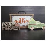 Three small Fall dwcor signs