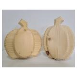 Two wood pumpkins  ready to paint