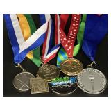 Six ribbon medals of award & achievement