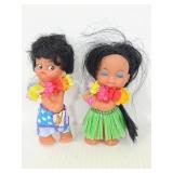 Little Hula dancer boy and girl dolls