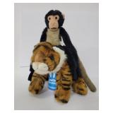 Tiger and monkey doll combo lot