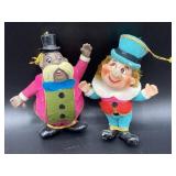 The Mad Hatter & Friend vintage tree ornaments