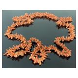 Vintage branch coral long strand necklace