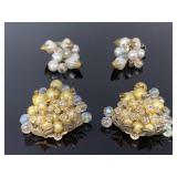 Two pair of vintage iridescent bauble earrings