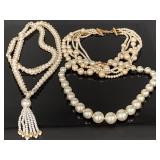Vintage Pearl costume necklace collection