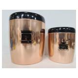 Two vintage metal West Bend Canisters w/ lids