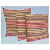Trio of Vintage striped throw pillows