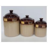 Set of 3 Gibson Elite ceramic kitchen containers