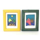 Mini  hand painted silk artwork