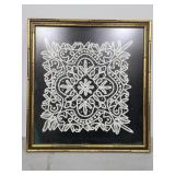 Early piece of handmade framed lace
