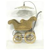 Vintage wicker buggy w/lace parasol