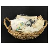 Basket of assorted home decor
