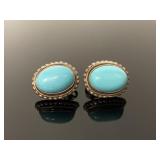 Sterling silver & Turquoise earrings - Marked 925