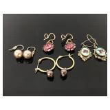 Four pairs of vintage petite earrings