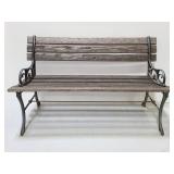Vintage slat wood bench w/ cast iron frame