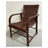 Vintage painted wood & wicker chair