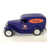 Cast metal SuperMix Paints truck bank- has key