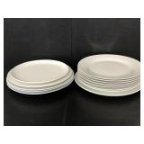 Lot of assorted white ceramic dinner plates