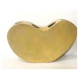 Yellow homemade pottery made heart planter
